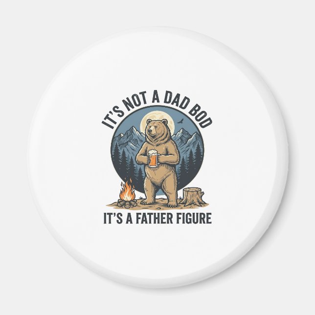 Funny Father Figure Bear Camping Vector Design_1 Magnet (Front)