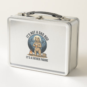 Funny Father Figure Bear Camping Vector Design_1 Metal Lunch Box