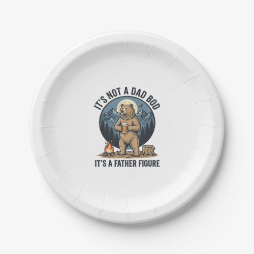 Funny Father Figure Bear Camping Vector Design_1 Paper Plates