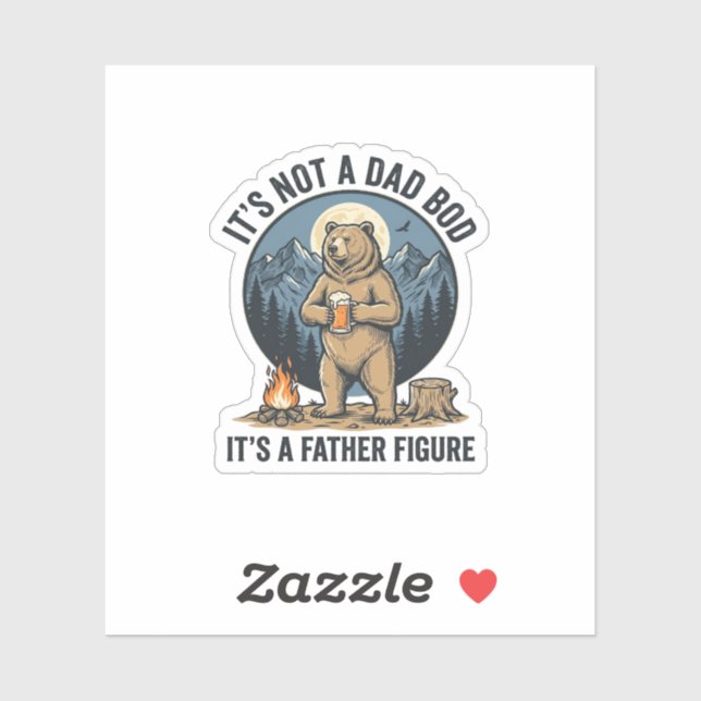 Funny Father Figure Bear Camping Vector Design_1 Sticker (Sheet)