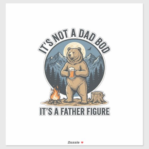 Funny Father Figure Bear Camping Vector Design_1 Sticker