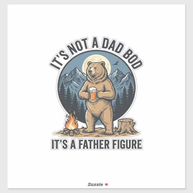 Funny Father Figure Bear Camping Vector Design_1 Sticker (Sheet)