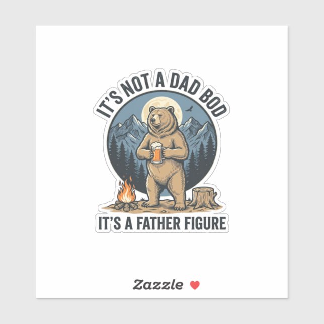 Funny Father Figure Bear Camping Vector Design_1 Sticker (Sheet)