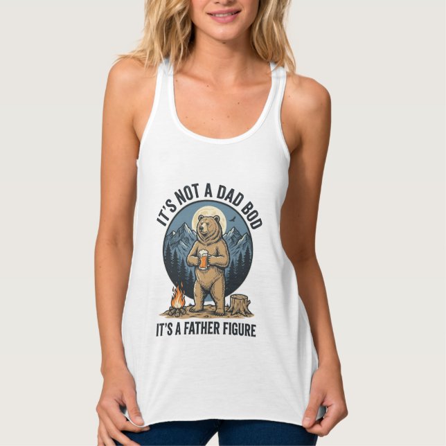 Funny Father Figure Bear Camping Vector Design_1 Tank Top (Front)