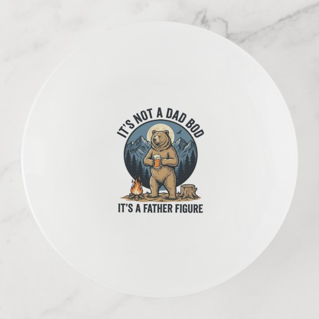 Funny Father Figure Bear Camping Vector Design_1 Trinket Tray (Front)