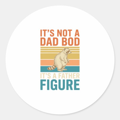 Funny Father Figure Raccoon Vintage Shirt Design_1 Classic Round Sticker