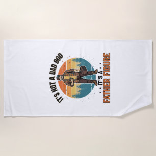Funny Father Figure Vintage Dad Humor Shirt Design Beach Towel