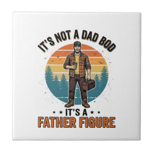 Funny Father Figure Vintage Dad Humor Shirt Design Ceramic Tile