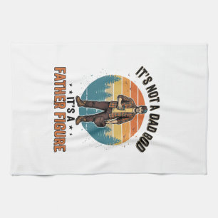 Funny Father Figure Vintage Dad Humor Shirt Design Kitchen Towel
