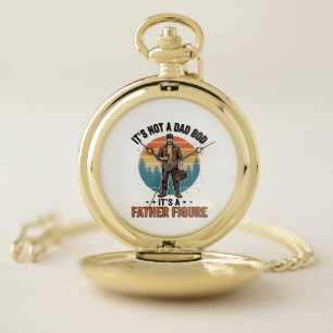 Funny Father Figure Vintage Dad Humor Shirt Design Pocket Watch
