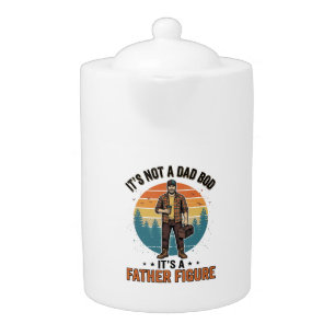 Funny Father Figure Vintage Dad Humor Shirt Design Teapot