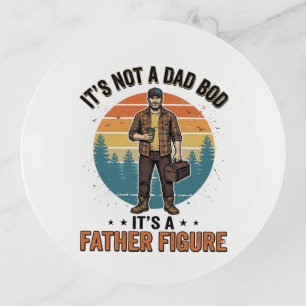 Funny Father Figure Vintage Dad Humor Shirt Design Trinket Tray