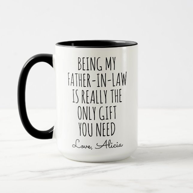 Funny Father In Law Gift Christmas Being My Father Mug (Left)