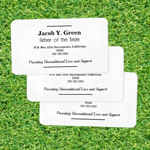 Funny Father of the Bride Business Card