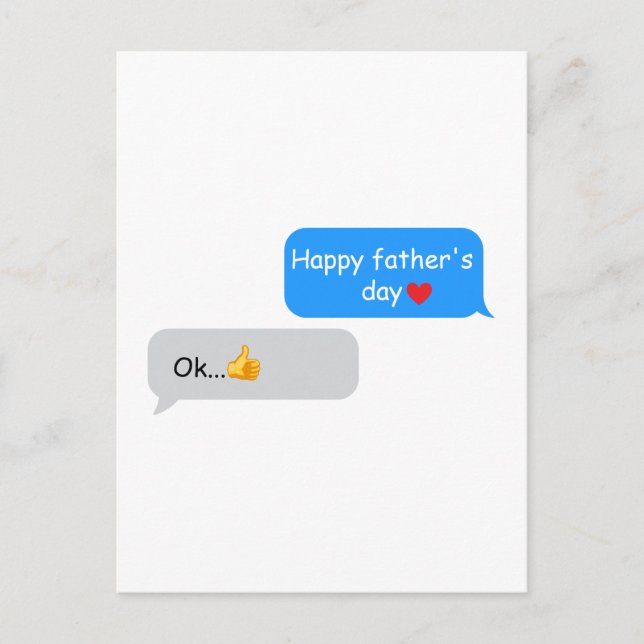 Funny Father’s Day Card for Dad – Text Message Dad (Front)