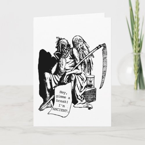 Funny Father Time  Fathers Day Custom 5 X 7 Card