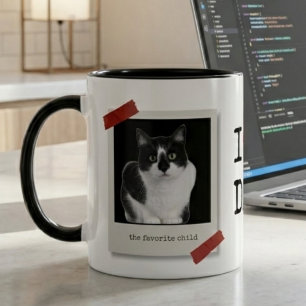 Funny Father's Day 2-Photo Polaroid Cat Dad Mug