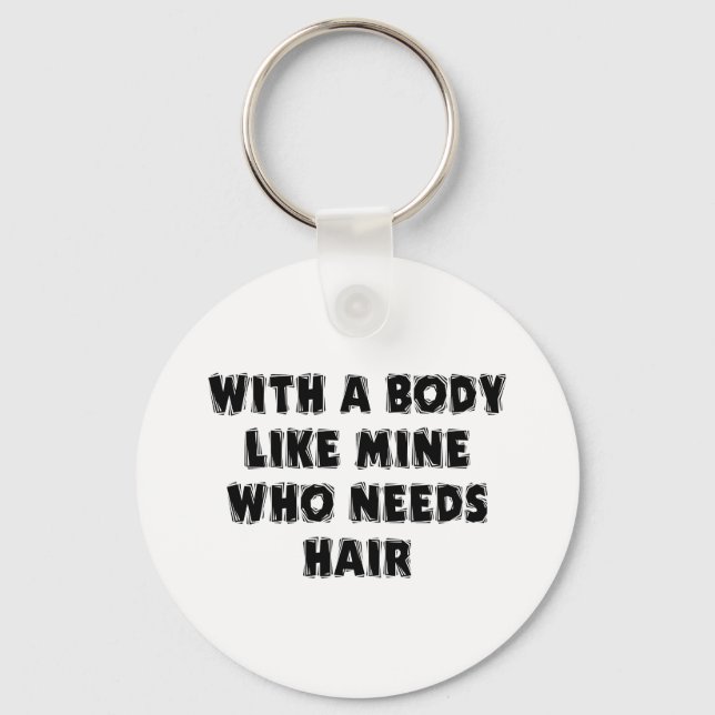 Funny Father's Day Bald Man Keychain (Front)