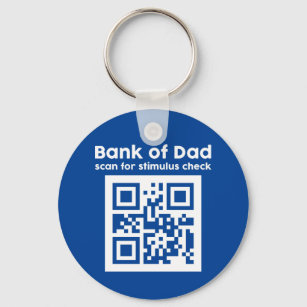 Funny Father's Day Bank Of Dad Stimulus Check Keychain