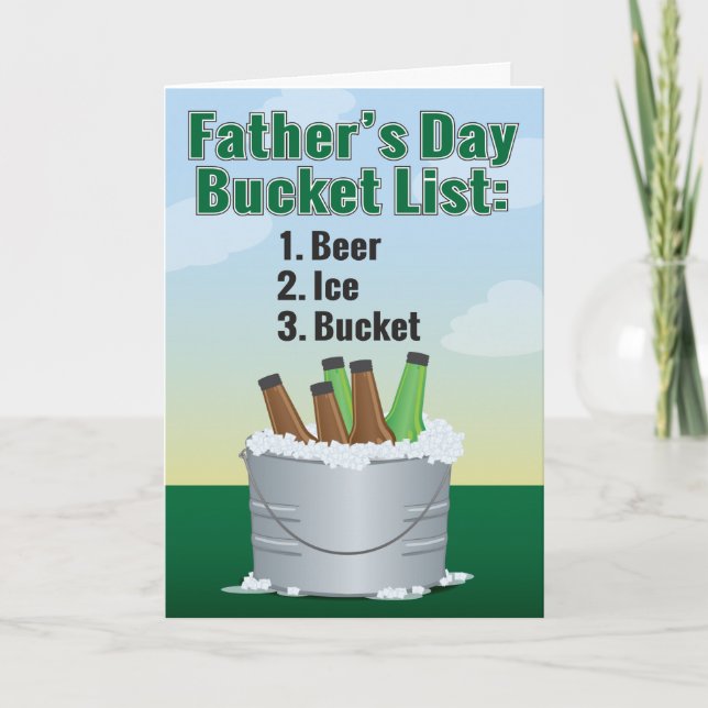 Funny Father's Day Card - Beer Bucket List (Front)