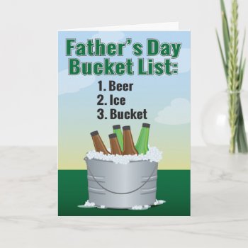 Funny Father's Day Card - Beer Bucket List by melissaek at Zazzle
