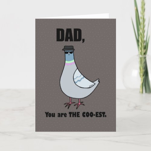 Funny Fathers day card Dad birthday card pigeon Thank You Card