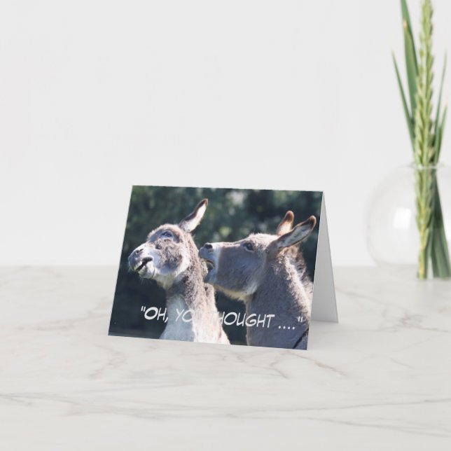 Funny Father's Day card featuring donkeys (Front)