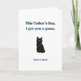 Funny Father's Day Card for Cat Dads Black Cat