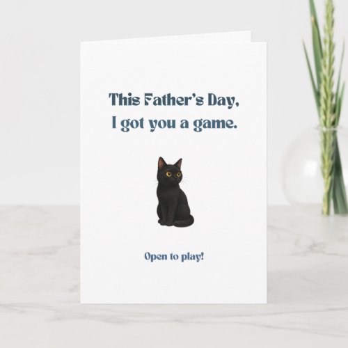 Funny Father's Day Card for Cat Dads Black Cat