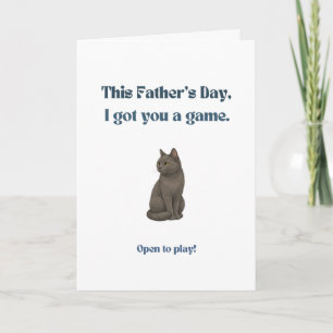 Funny Father's Day Card for Cat Dads Gray Cat
