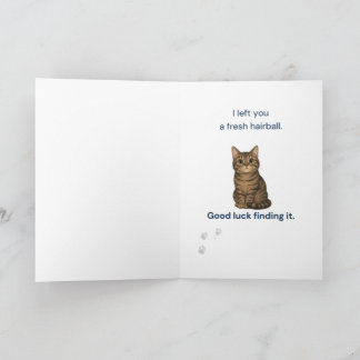 Funny Father's Day Card for Cat Dads Tabby Cat