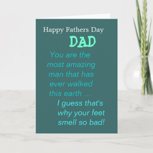 Funny Fathers Day Card For Dad and His Smelly Feet