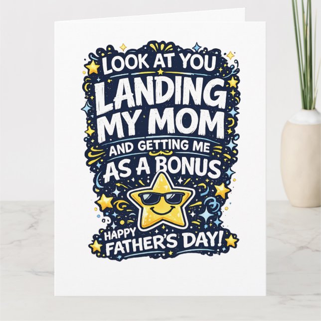 Funny Fathers Day Card for Dad from Daughter, Son, (Front)