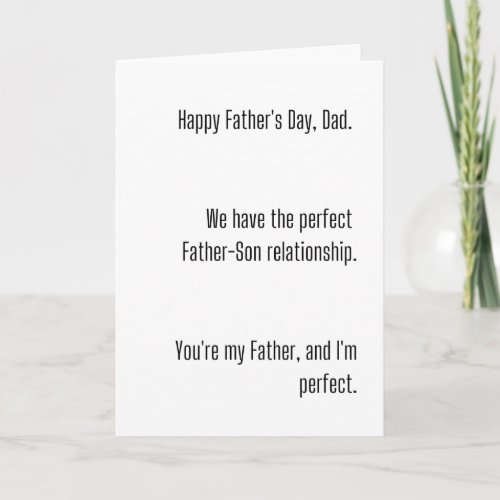 Funny Fathers Day Card from Son