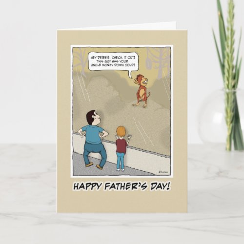 Funny Fathers Day card Monkey Around Card