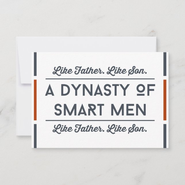 Funny Fathers day Card,Typography Smart Dad Card (Front)