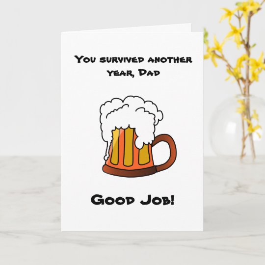 Funny Father's Day Card with Beer Jug | Zazzle.com