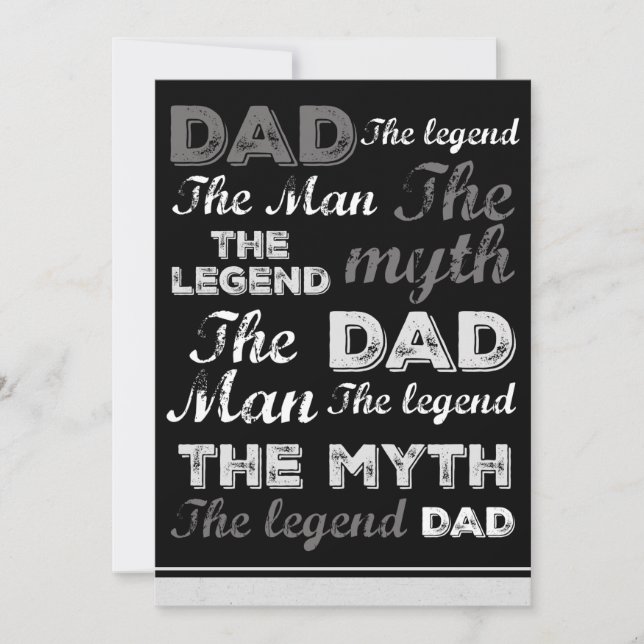 Funny fathers day cards Black Quote Typography (Front)