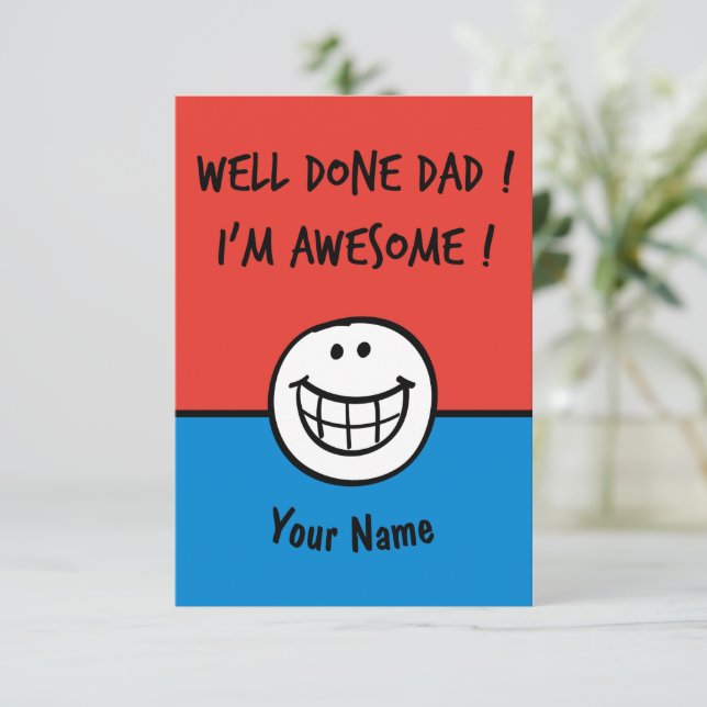 Funny fathers day cards Cool Humor (Standing Front)