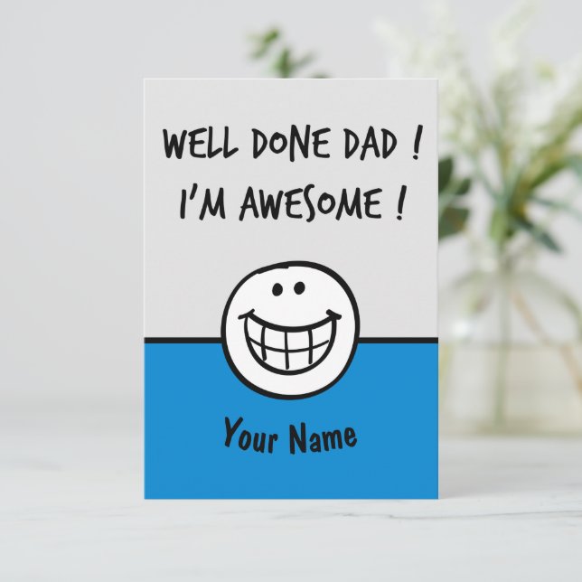 Funny fathers day cards Cool Humor (Standing Front)