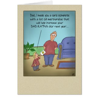 Funny Fathers Day Cards: Dad Rating Cartoon