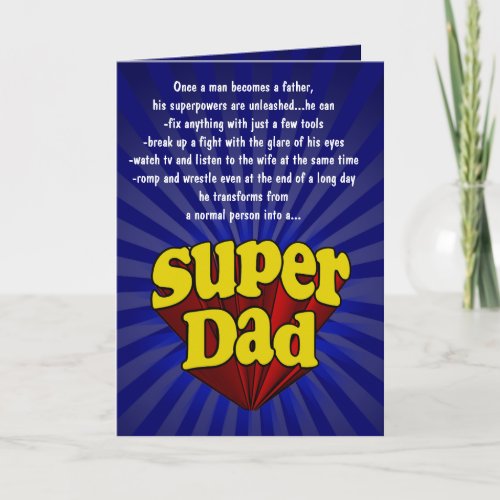 Funny Fathers Day Cards Super Dad Card