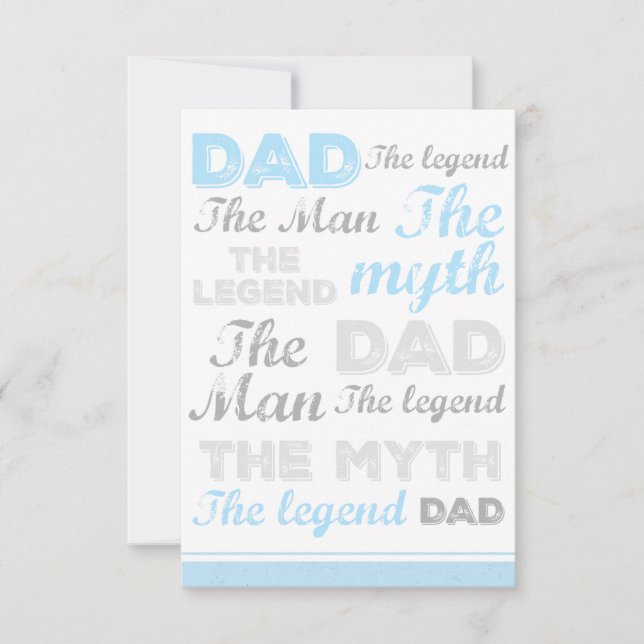 Funny Fathers day cards, The man the myth Dad Card (Front)