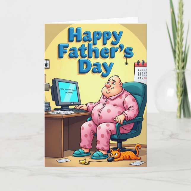 Funny Fathers Day Computer Card (Front)