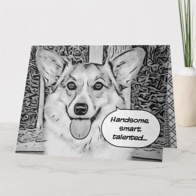 Funny Father's Day Corgi Card (Front)