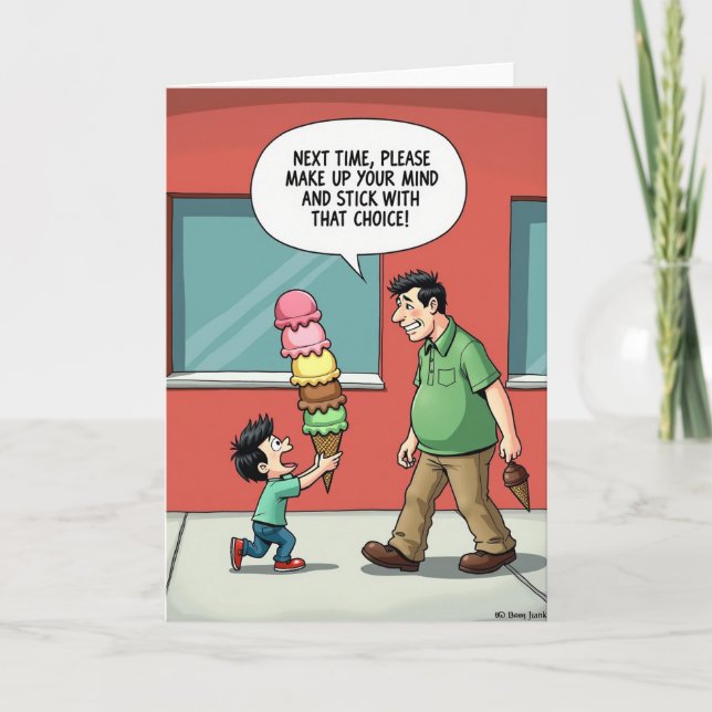 Funny Fathers Day Dessert Card (Front)
