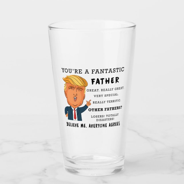 Funny Fathers Day Donald Trump Saying Granpa Glass (Front)