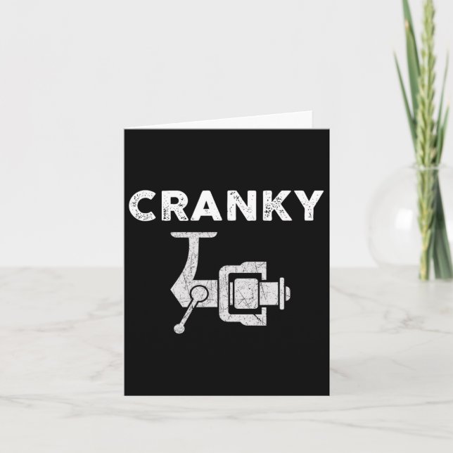 Funny Fathers Day Fishing Shirt For Men Cranky Fis Card (Front)