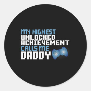 Funny Father's Day For Gamer Dad Video Game Lover Classic Round Sticker