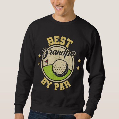 Funny Fathers Day Gift Best Dad By Par Retro Disc  Sweatshirt